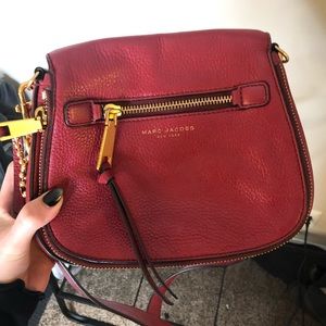MARC JACOBS red recruit saddle bag